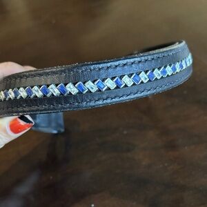 Beautiful brownband blue and clear crystals